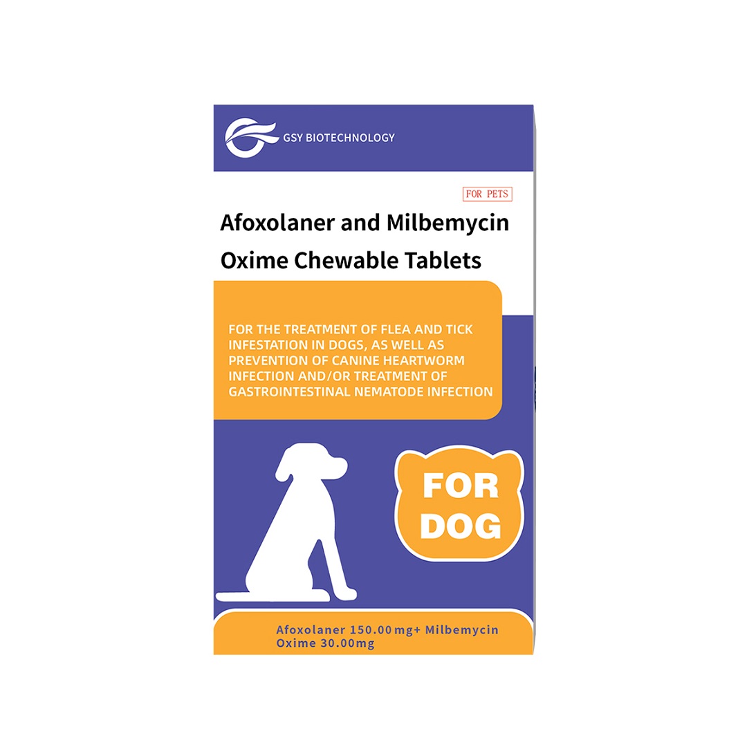 150mg 30mg Afoxolaner et Milbemycin Oxime Comprimés à croquer pour chien