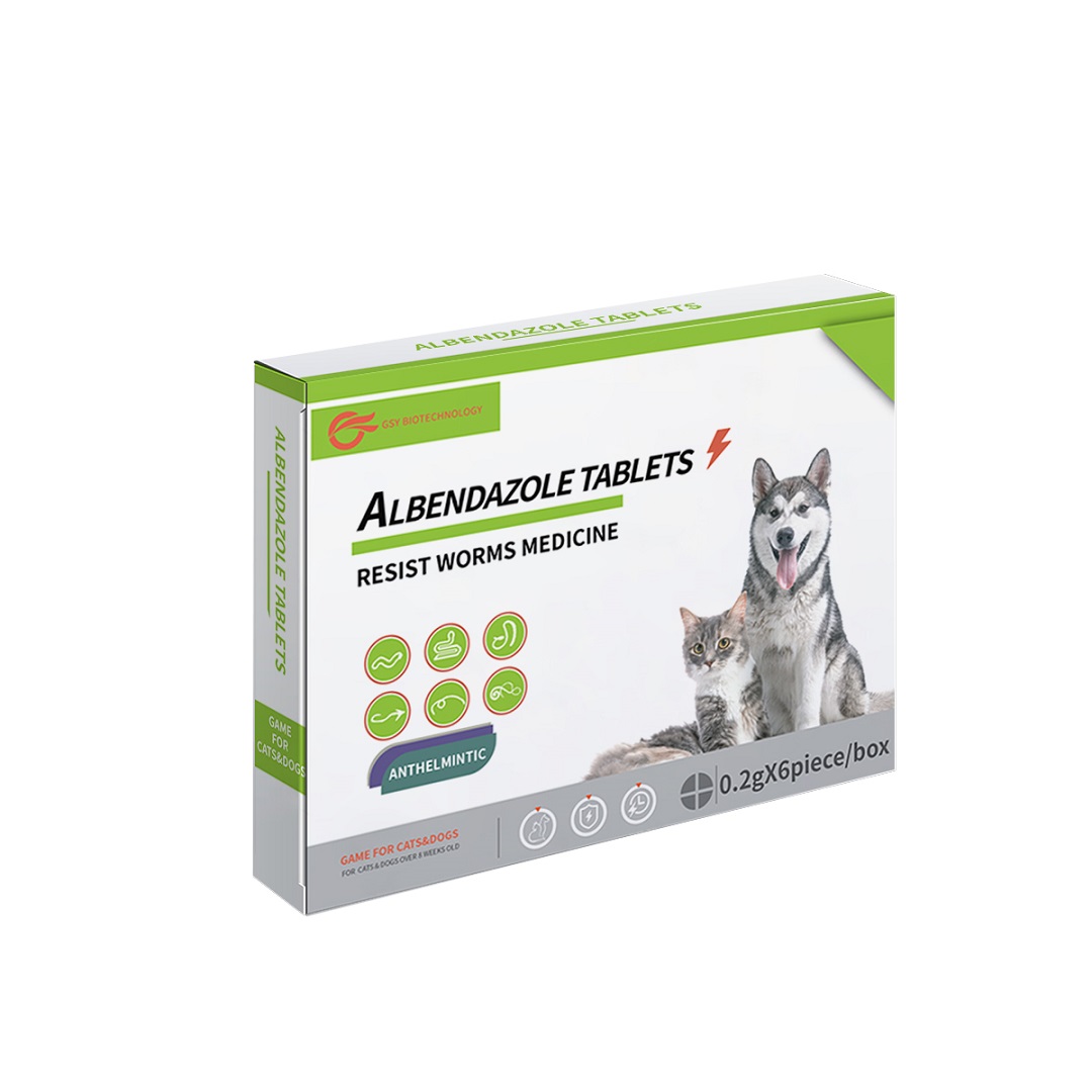 Comprimido de 0,2 g de albendazol para mascotas