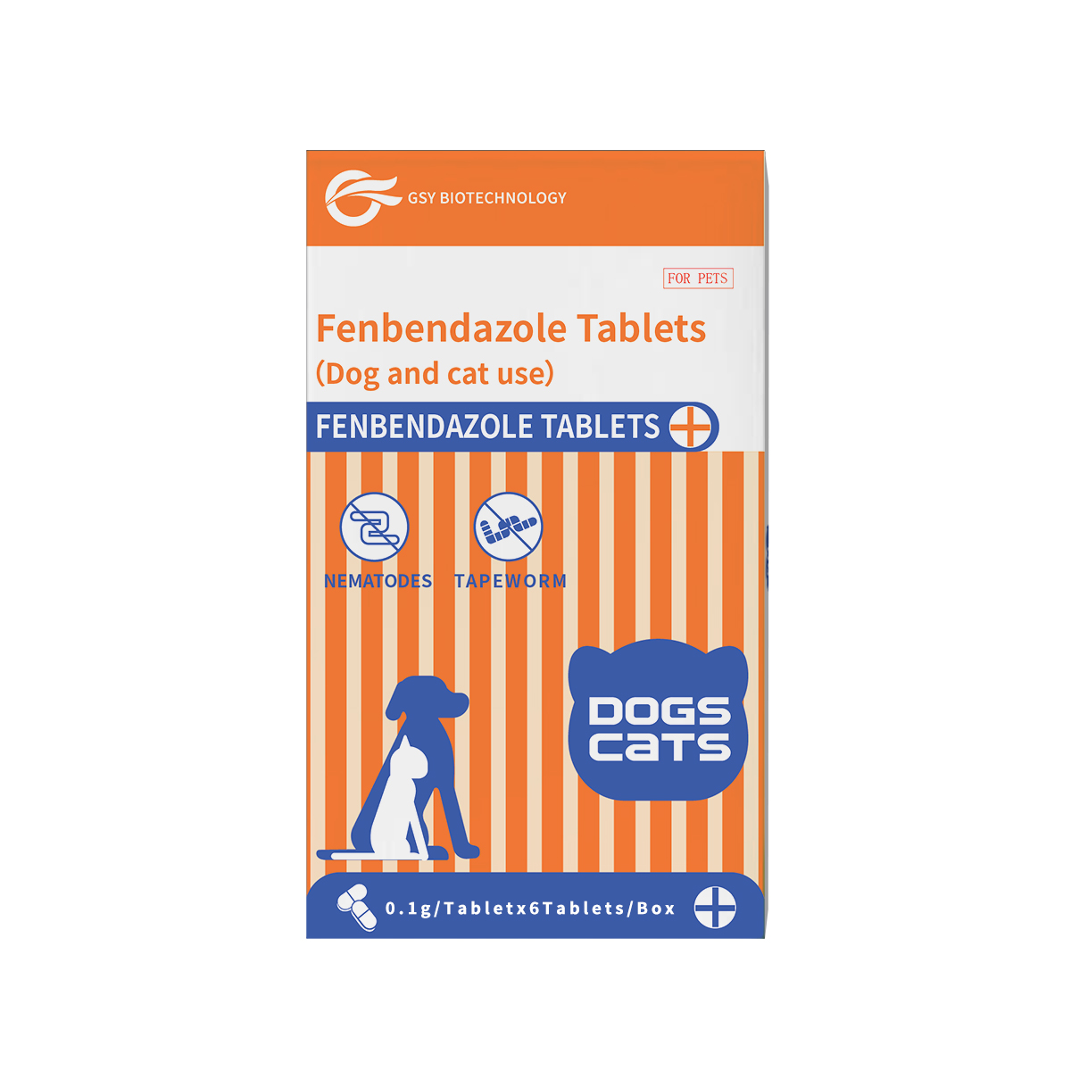 Comprimés de fenbendazole 0,1 g pour animaux de compagnie