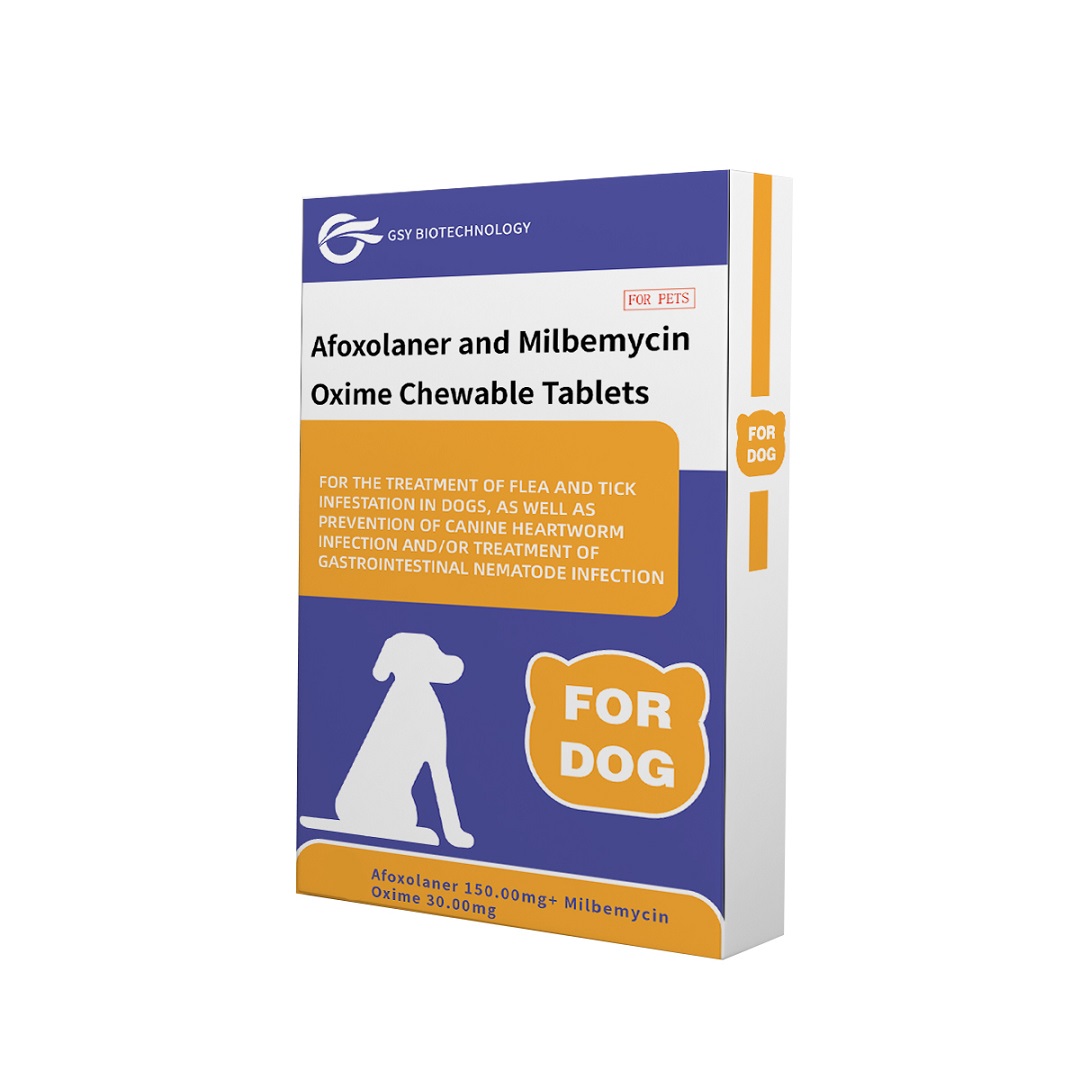 개를 위한 150mg 30mg Afoxolaner 및 Milbemycin Oxime 츄어블 정제