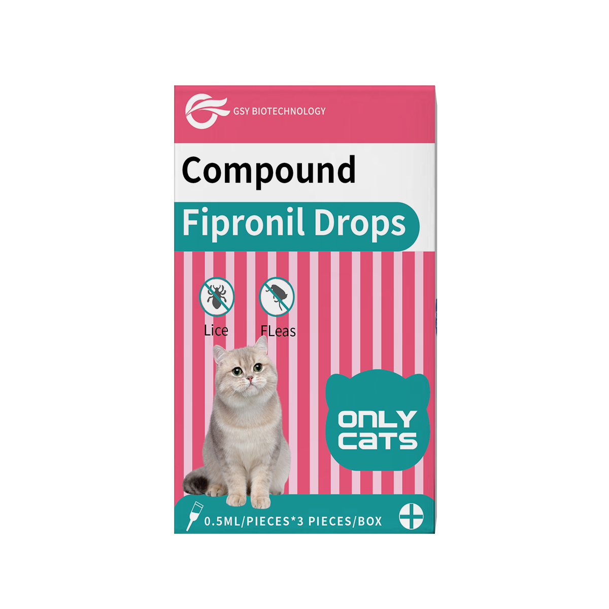 0,5ml para gotas de fipronil composto para gatos