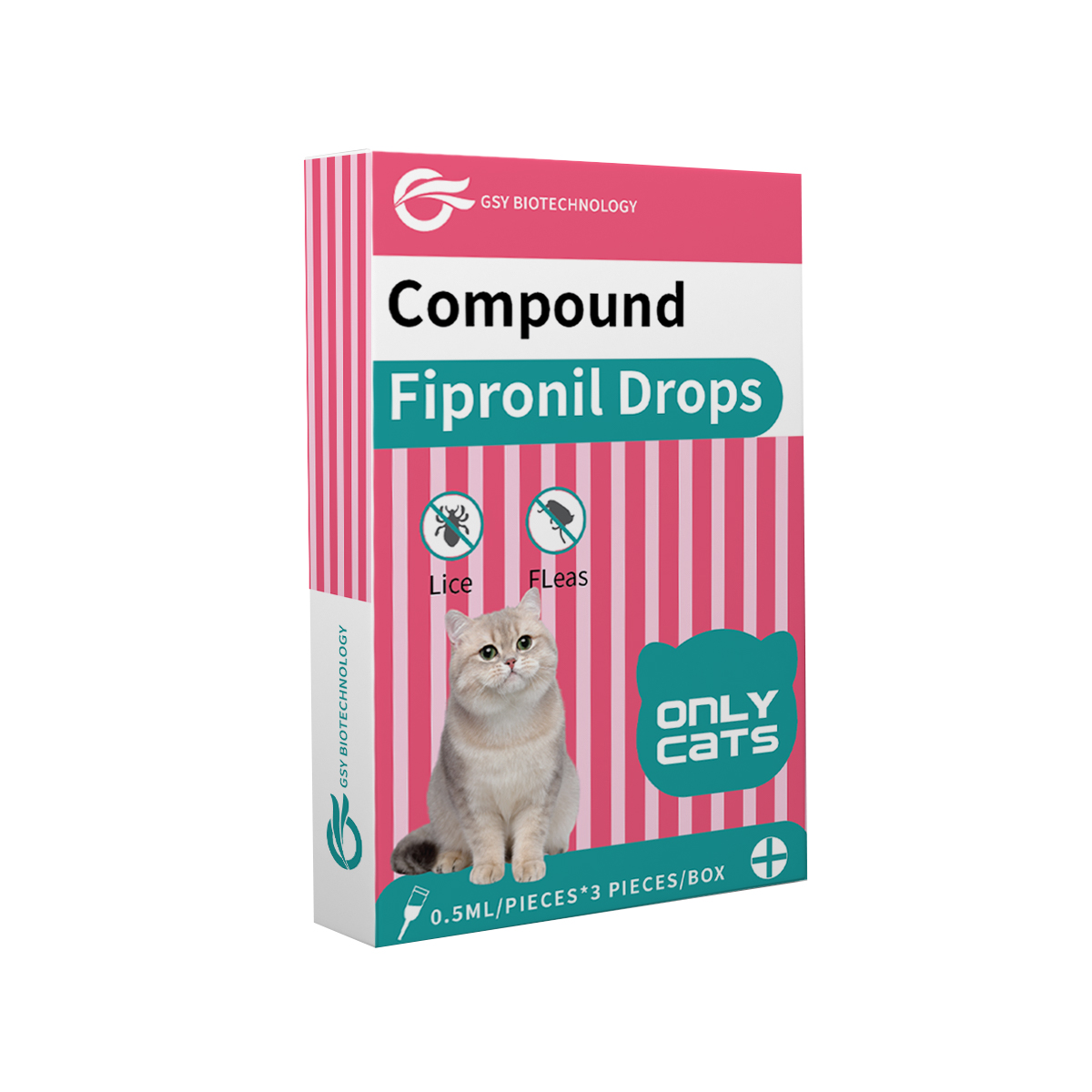 0,5ml para gotas de fipronil composto para gatos