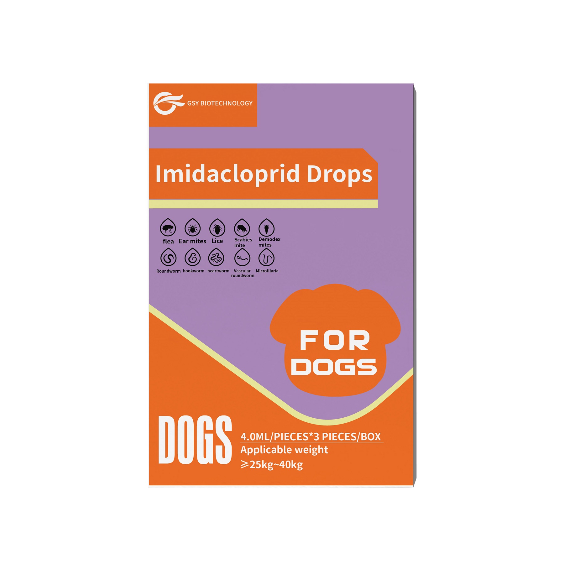 4,0 ml Pour chiens Solutions ponctuelles d'imidaclopride