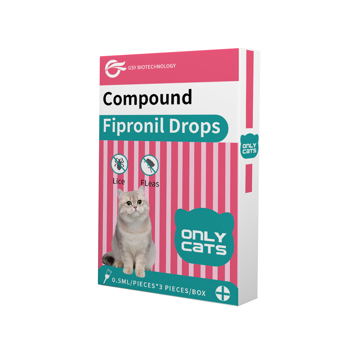 0,5ml para gotas de fipronil composto para gatos